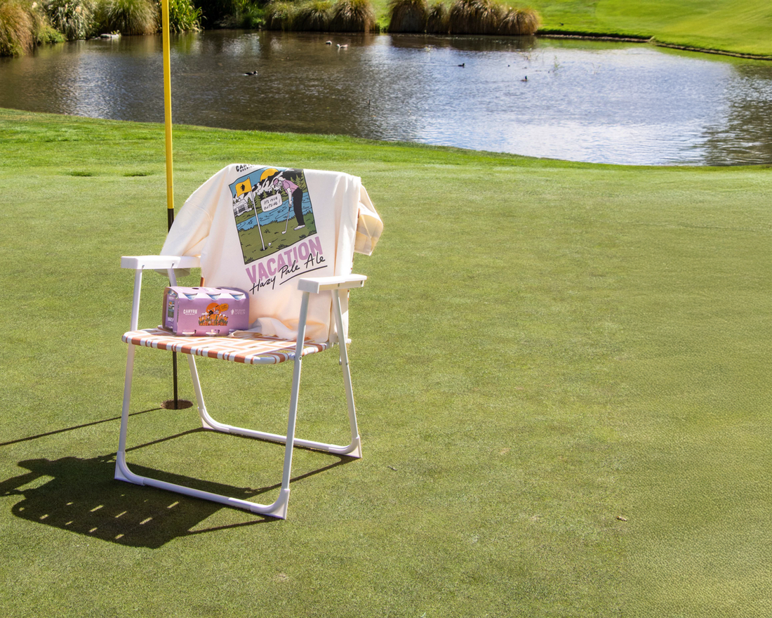 Vacation, fairways, and a Sealegs parked on the grass